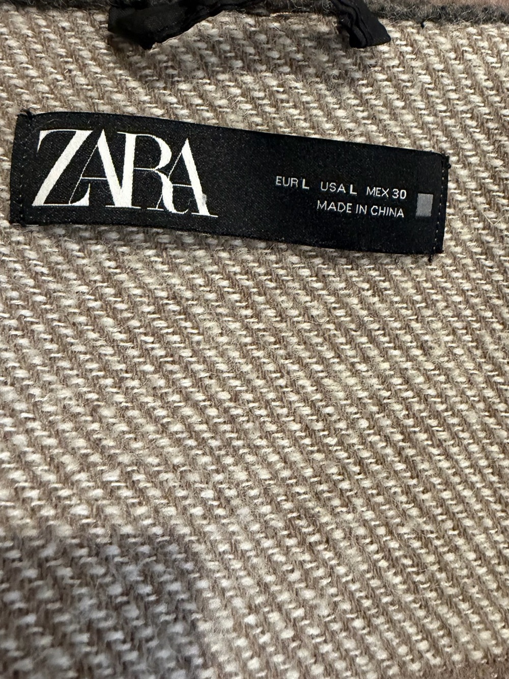 Zara Striped Button-Up Shacket in Black, Brown, Cream - Picture 5 of 6